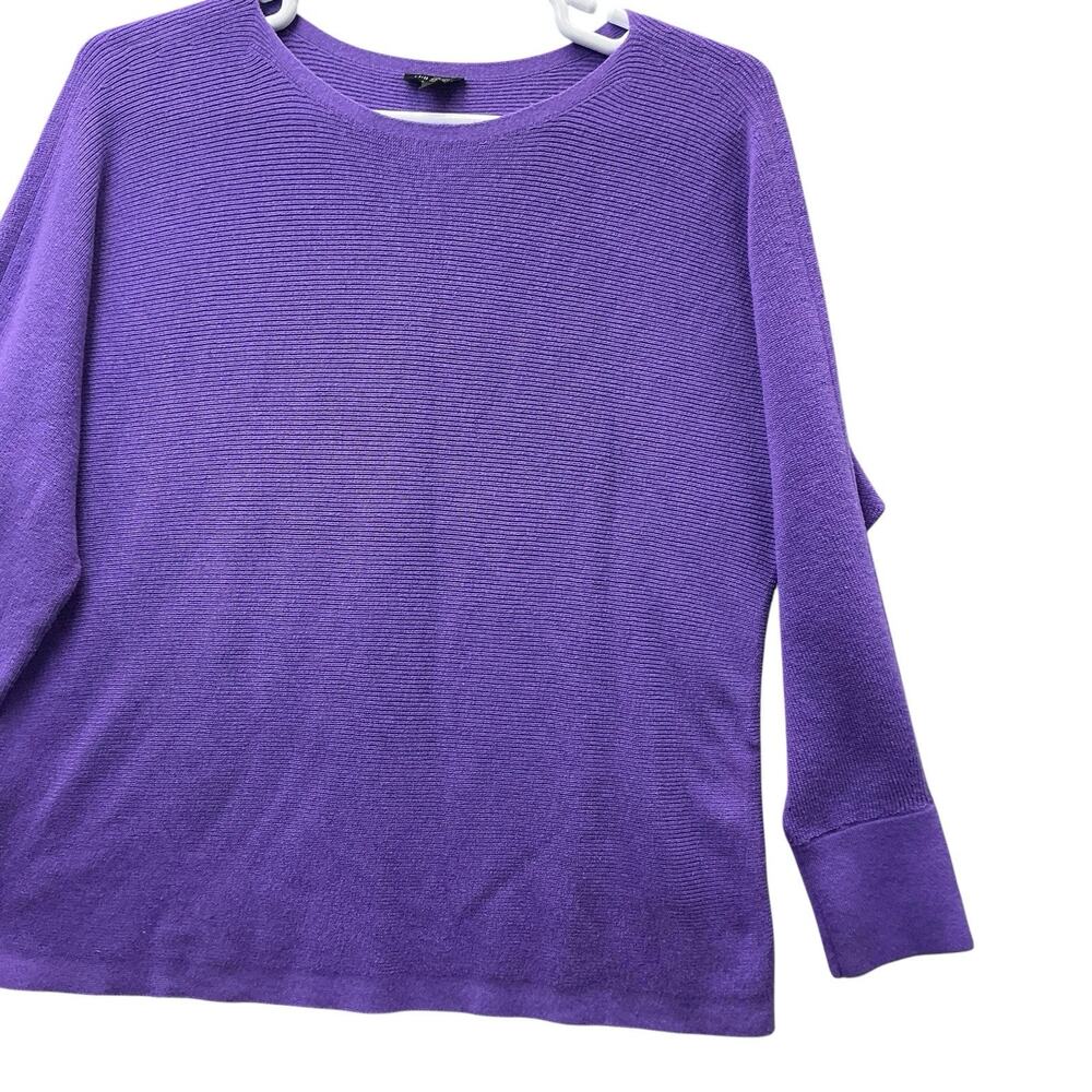 J Jill Sweater Womens Sz. XL Purple Boat Neck Tunic 3/4 Drop Sleeve Linen Blend